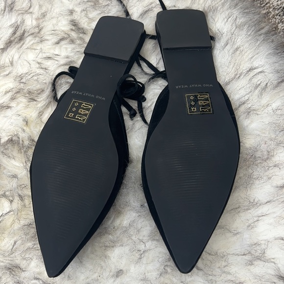 WHO WHAT WEARE Suede Black Lace Up Flats - Picture 4 of 11